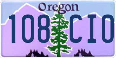 OR license plate 108CIO