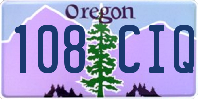 OR license plate 108CIQ