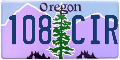 OR license plate 108CIR