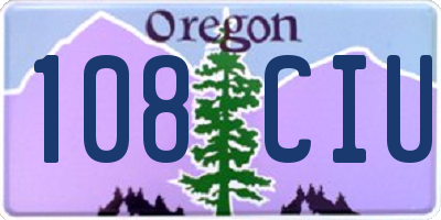 OR license plate 108CIU