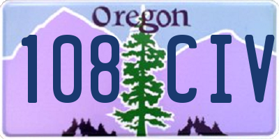 OR license plate 108CIV