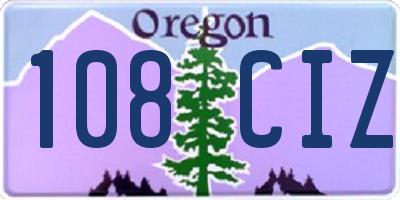 OR license plate 108CIZ