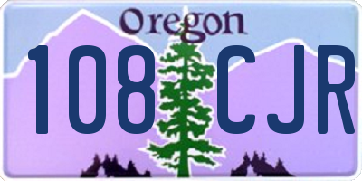 OR license plate 108CJR