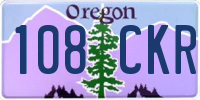 OR license plate 108CKR
