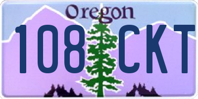 OR license plate 108CKT