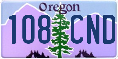 OR license plate 108CND