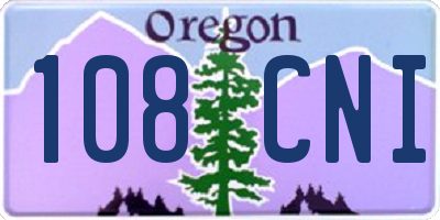 OR license plate 108CNI