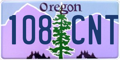 OR license plate 108CNT