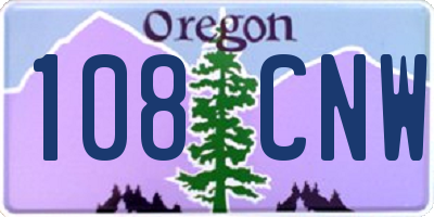 OR license plate 108CNW