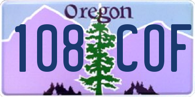 OR license plate 108COF