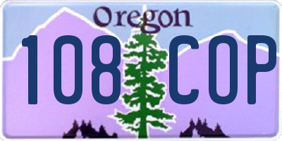 OR license plate 108COP