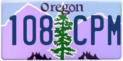 OR license plate 108CPM