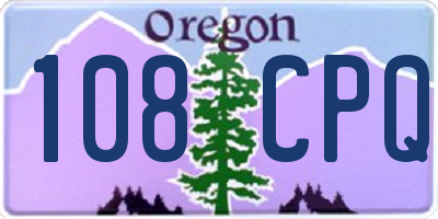 OR license plate 108CPQ