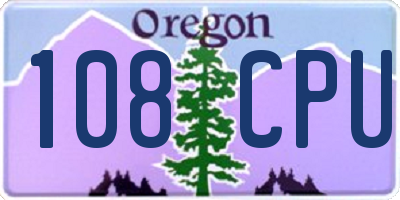 OR license plate 108CPU