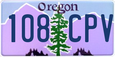 OR license plate 108CPV