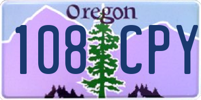 OR license plate 108CPY