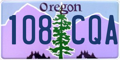 OR license plate 108CQA