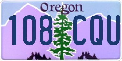 OR license plate 108CQU