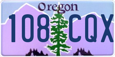 OR license plate 108CQX