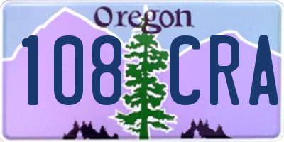 OR license plate 108CRA