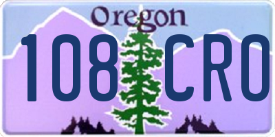 OR license plate 108CRO