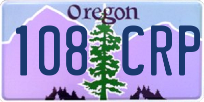 OR license plate 108CRP