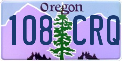 OR license plate 108CRQ