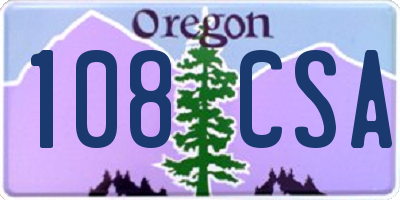 OR license plate 108CSA