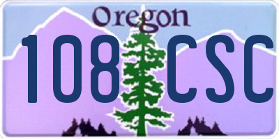OR license plate 108CSC