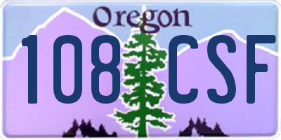 OR license plate 108CSF