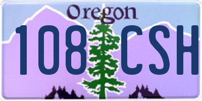 OR license plate 108CSH
