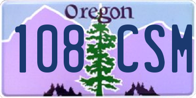 OR license plate 108CSM