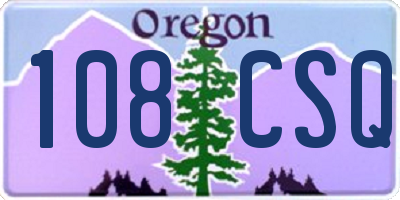 OR license plate 108CSQ