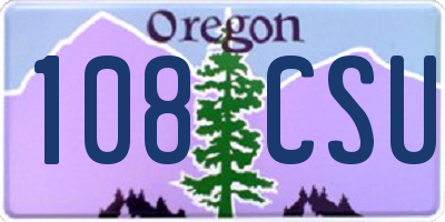 OR license plate 108CSU
