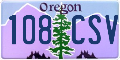 OR license plate 108CSV