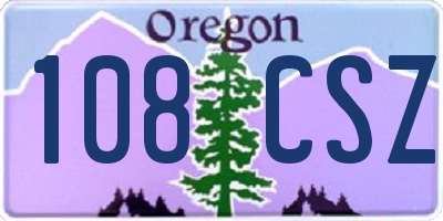 OR license plate 108CSZ