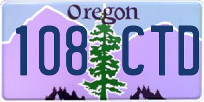 OR license plate 108CTD