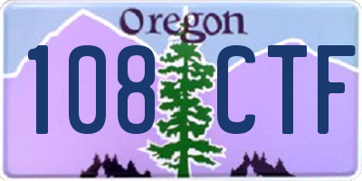 OR license plate 108CTF