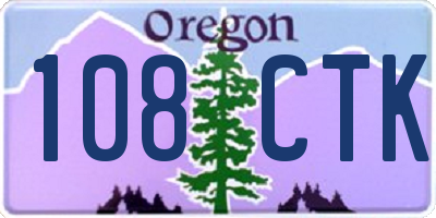 OR license plate 108CTK