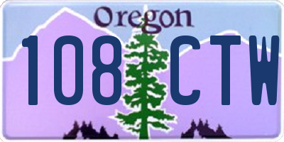 OR license plate 108CTW