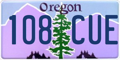 OR license plate 108CUE