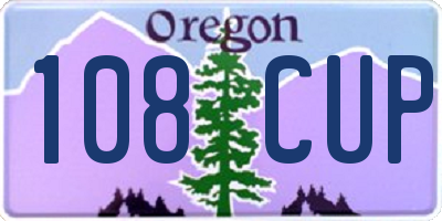 OR license plate 108CUP