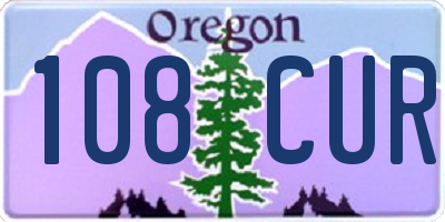 OR license plate 108CUR