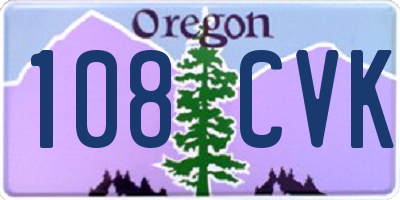 OR license plate 108CVK