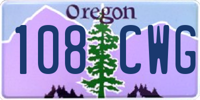 OR license plate 108CWG