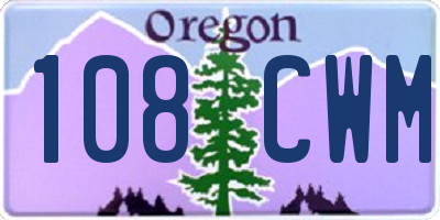 OR license plate 108CWM
