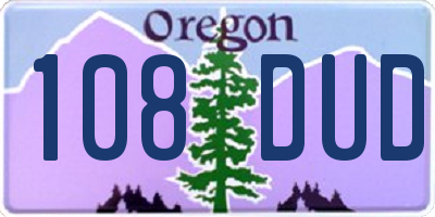 OR license plate 108DUD