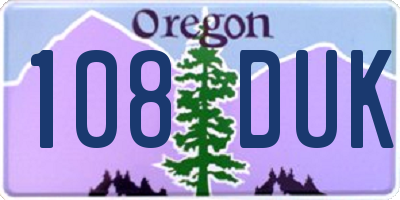 OR license plate 108DUK