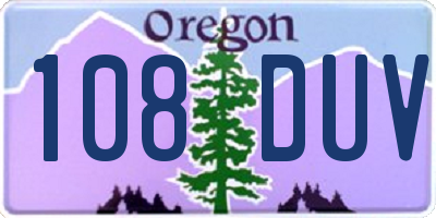 OR license plate 108DUV