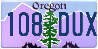 OR license plate 108DUX